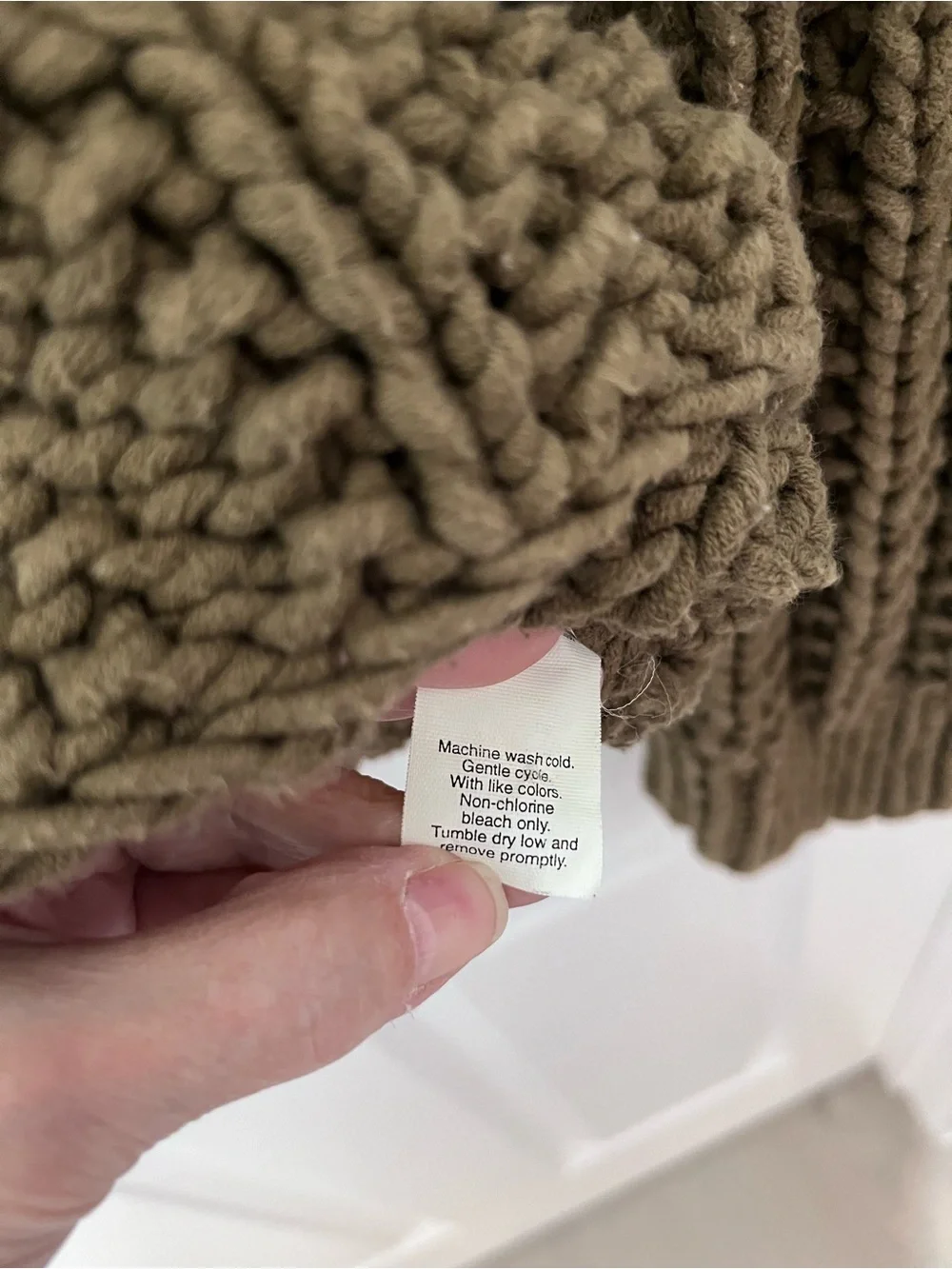 J. Crew Hand Knit Mocha Chunky Crewneck Sweater